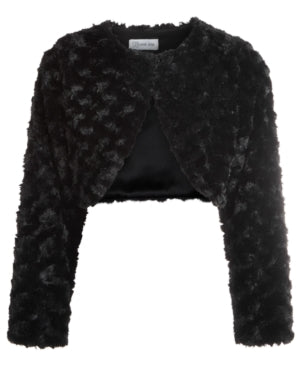 Bonnie Jean Toddler Girls Cropped Faux-Fur Cardigan - Black 4T