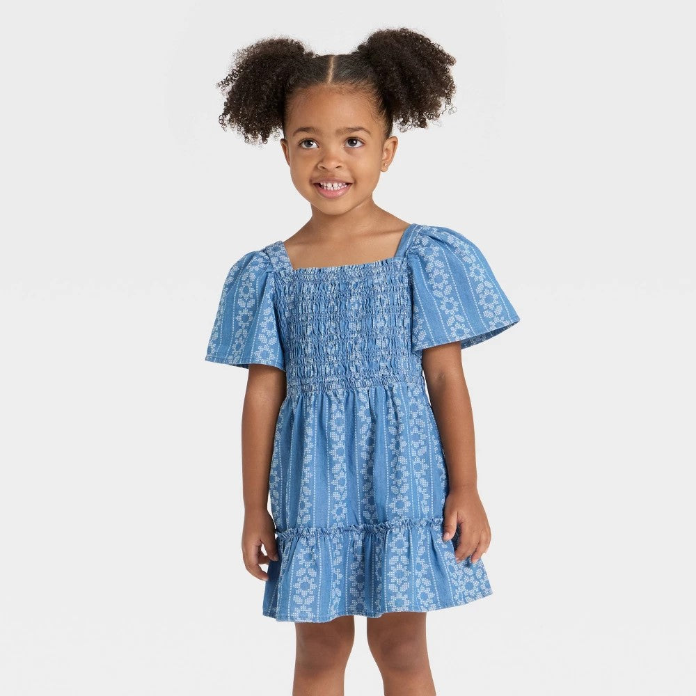 Cat & Jack Toddler Girls' Chambray Dress Blue 3T – Kiddy Panda