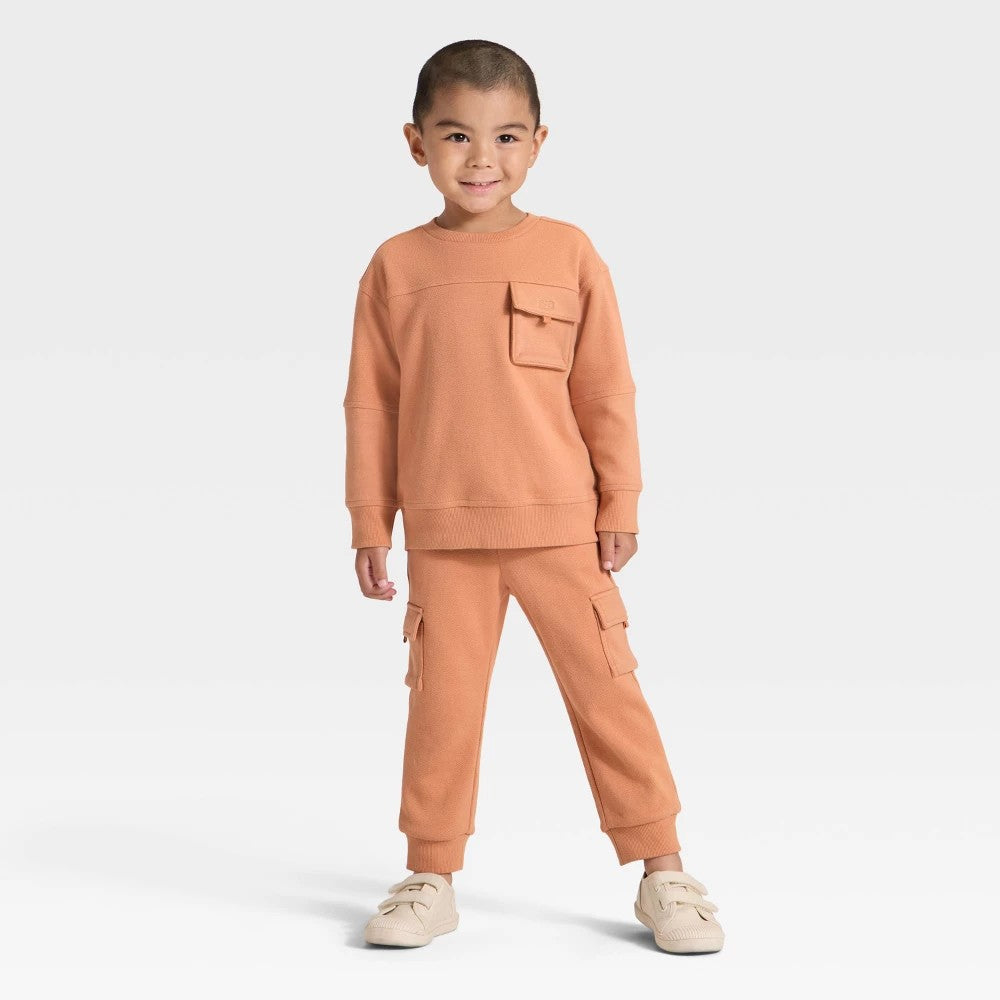 Cat & Jack Toddler Boys' Sweatshirt and Joggers Set 4T Orange