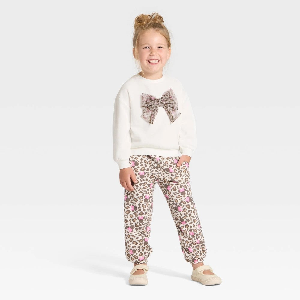 Disney Minnie Mouse 2T Fleece Sweatshirt and Pants Set girl