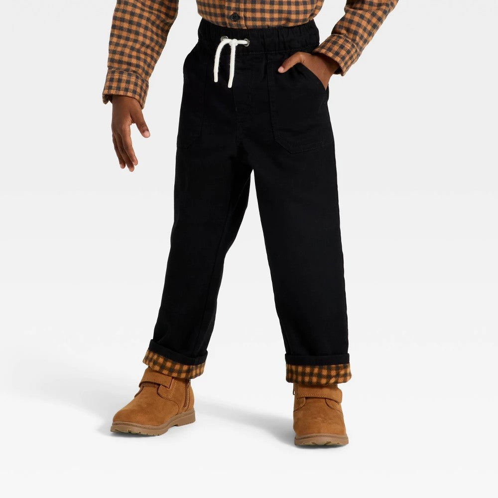 Cat & Jack Toddler Boys' Lined Pants Black 12M
