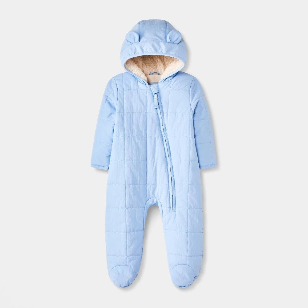 Cat & Jack Baby Boys' Bunting Puffer Snowsuit 6-9 months Light Blue