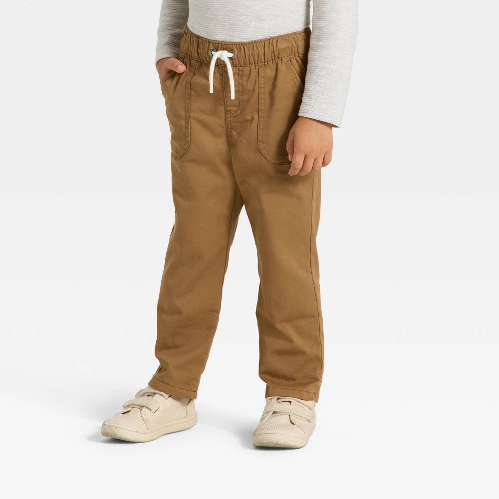 Toddler Boys' Lined Pants - Cat & Jack Brown 2T