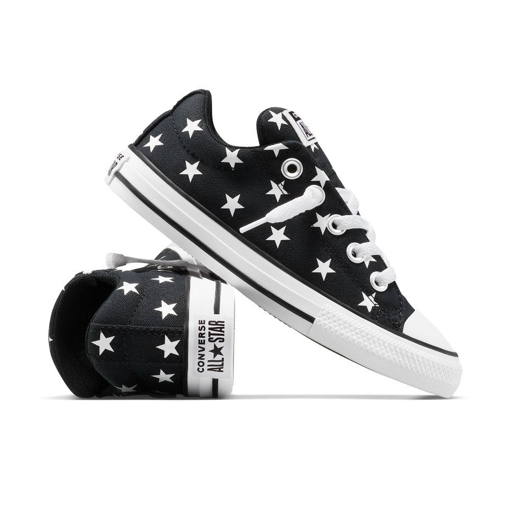 Converse Kids' Street Ox Low Top Sneakers - Black Stars 3 - Girl