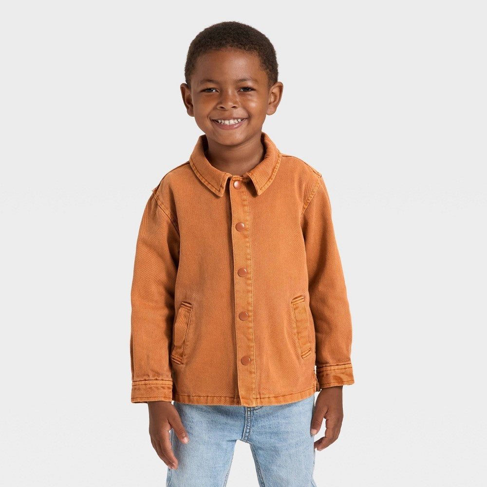Cat & Jack Toddler Boys' Twill Jacket Brown 18M