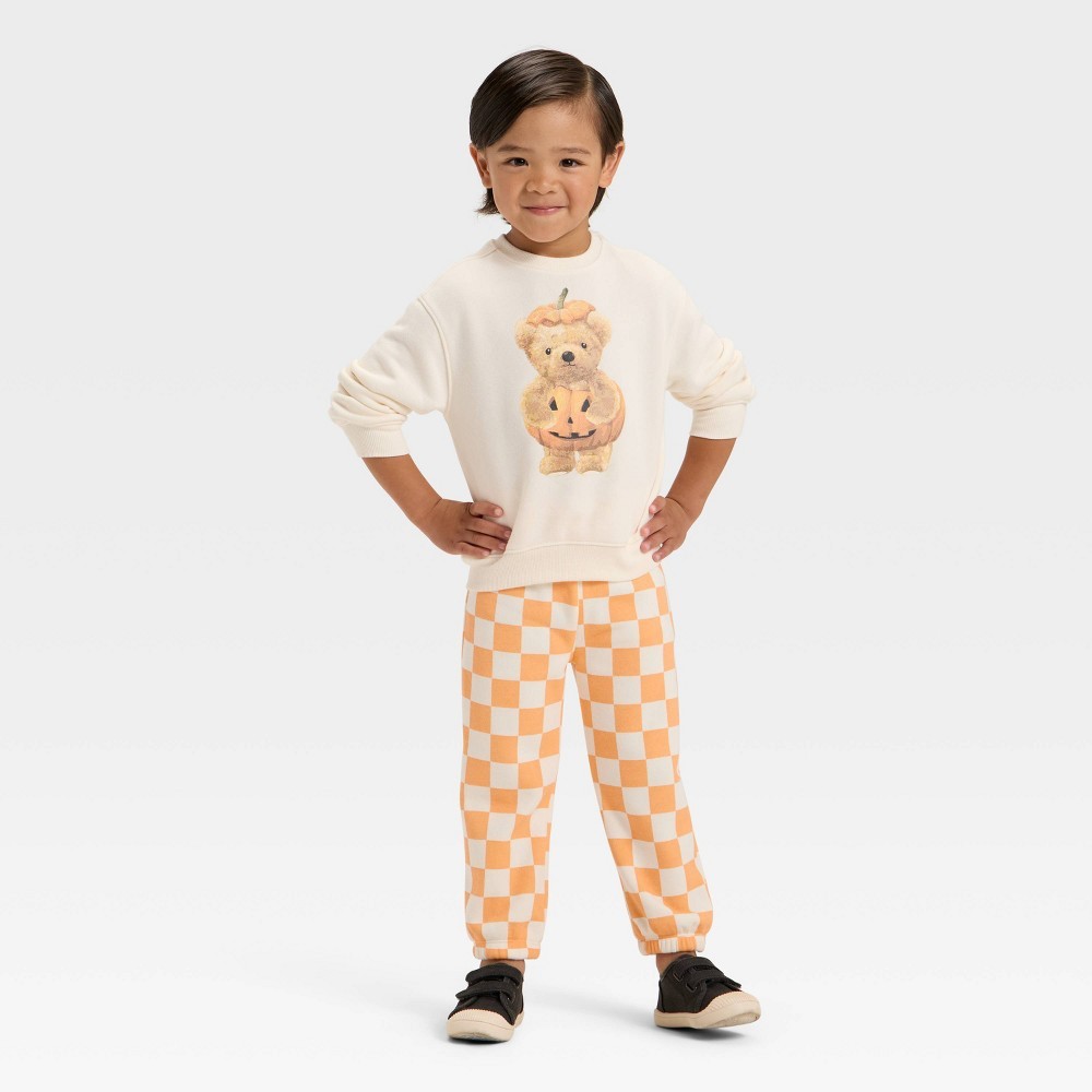 Grayson Mini boys Halloween Teddy Bear Fleece Set 4T Orange