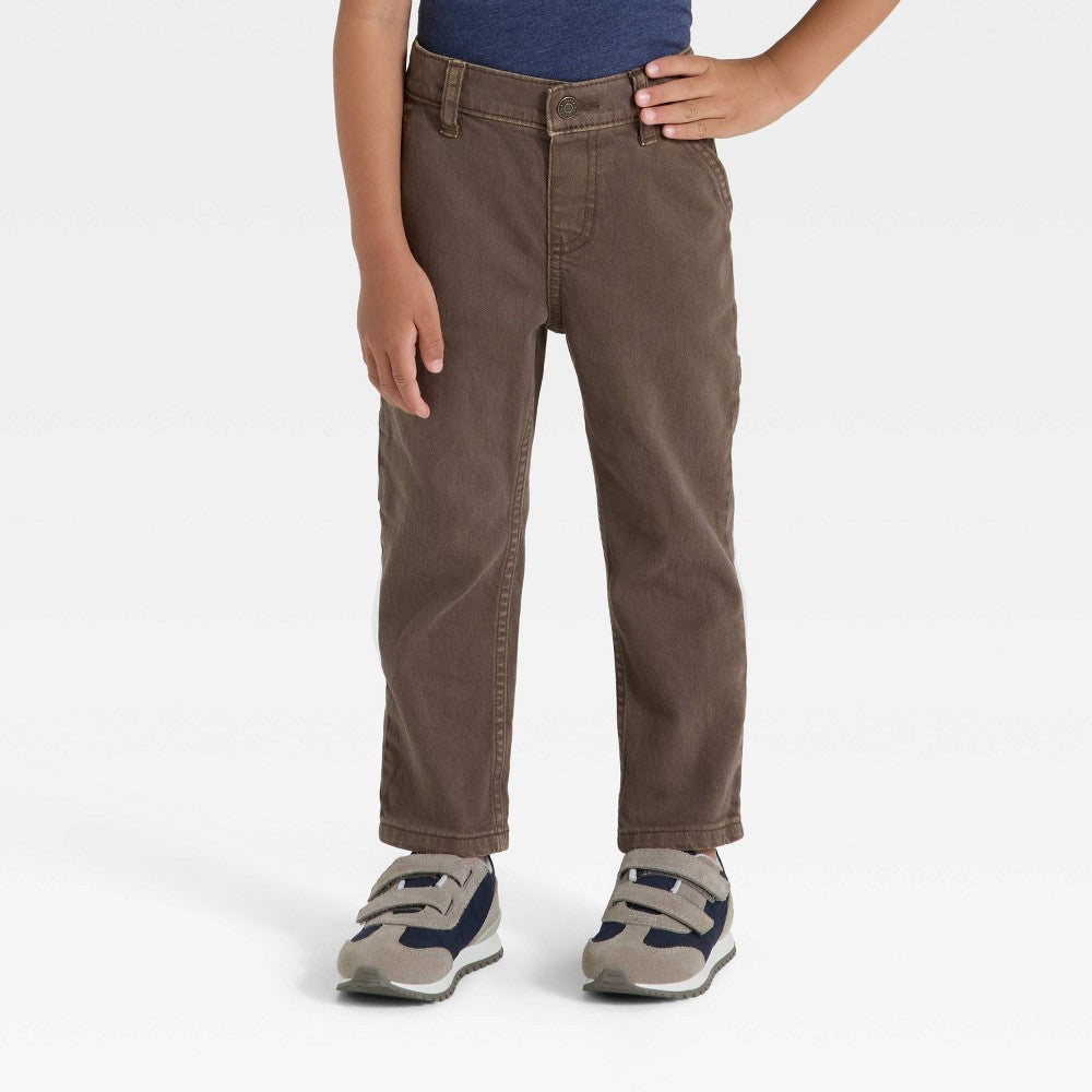 Cat & Jack Toddler Boys' Carpenter Denim Pants Brown 4T