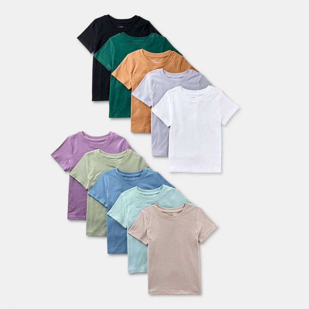 Cat & Jack Toddler Boys' 10pk Short Sleeve T-Shirts Size 4T