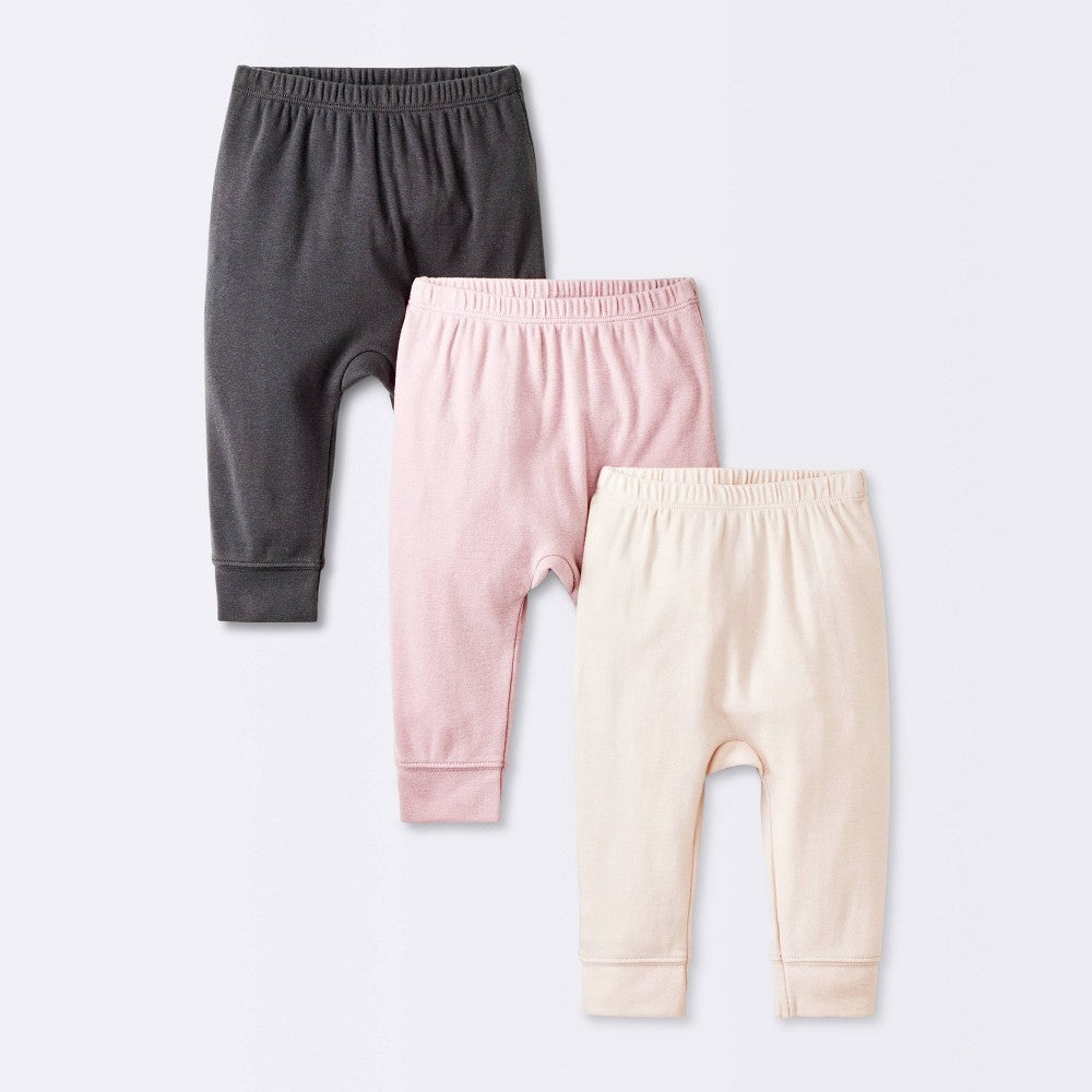 Cloud Island Baby Girls Cotton Jogger Pants, Size Newborn, 3-Pack