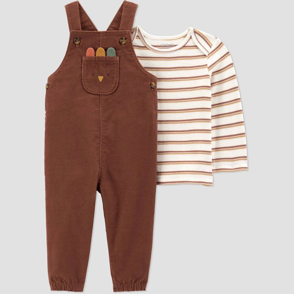Carter's Baby Thanksgiving Overalls - Newborn Brown boys