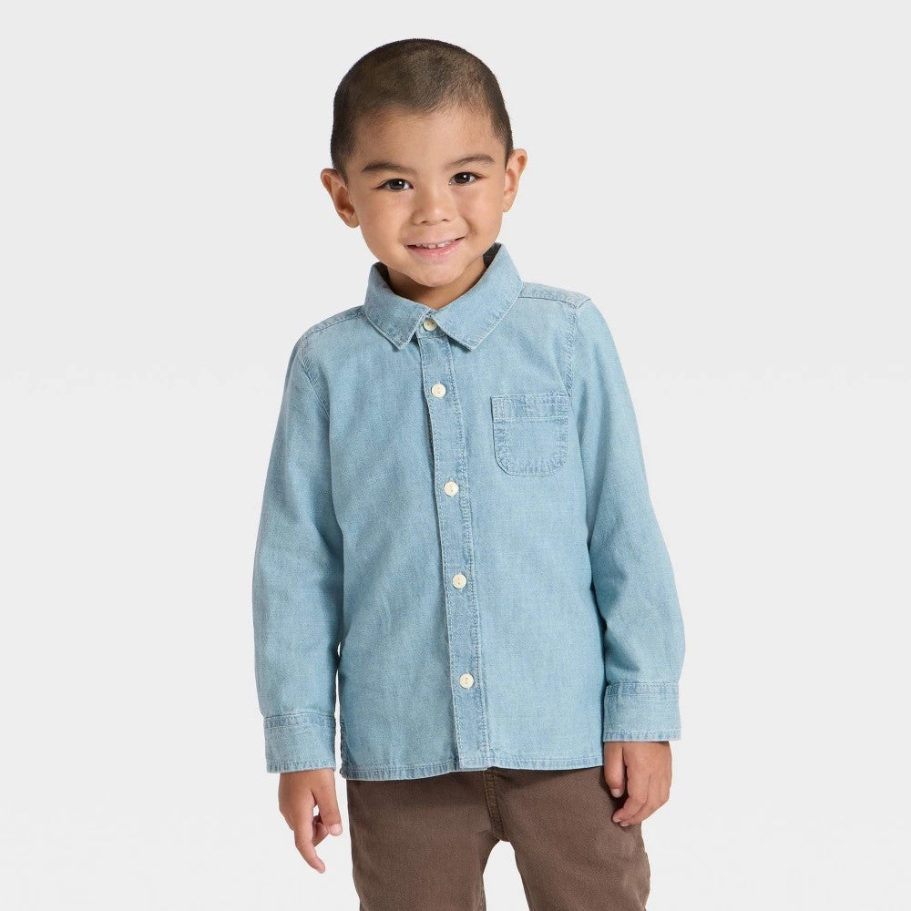 OshKosh B'gosh Toddler Boys' Long Sleeve Chambray Woven Shirt - 4T