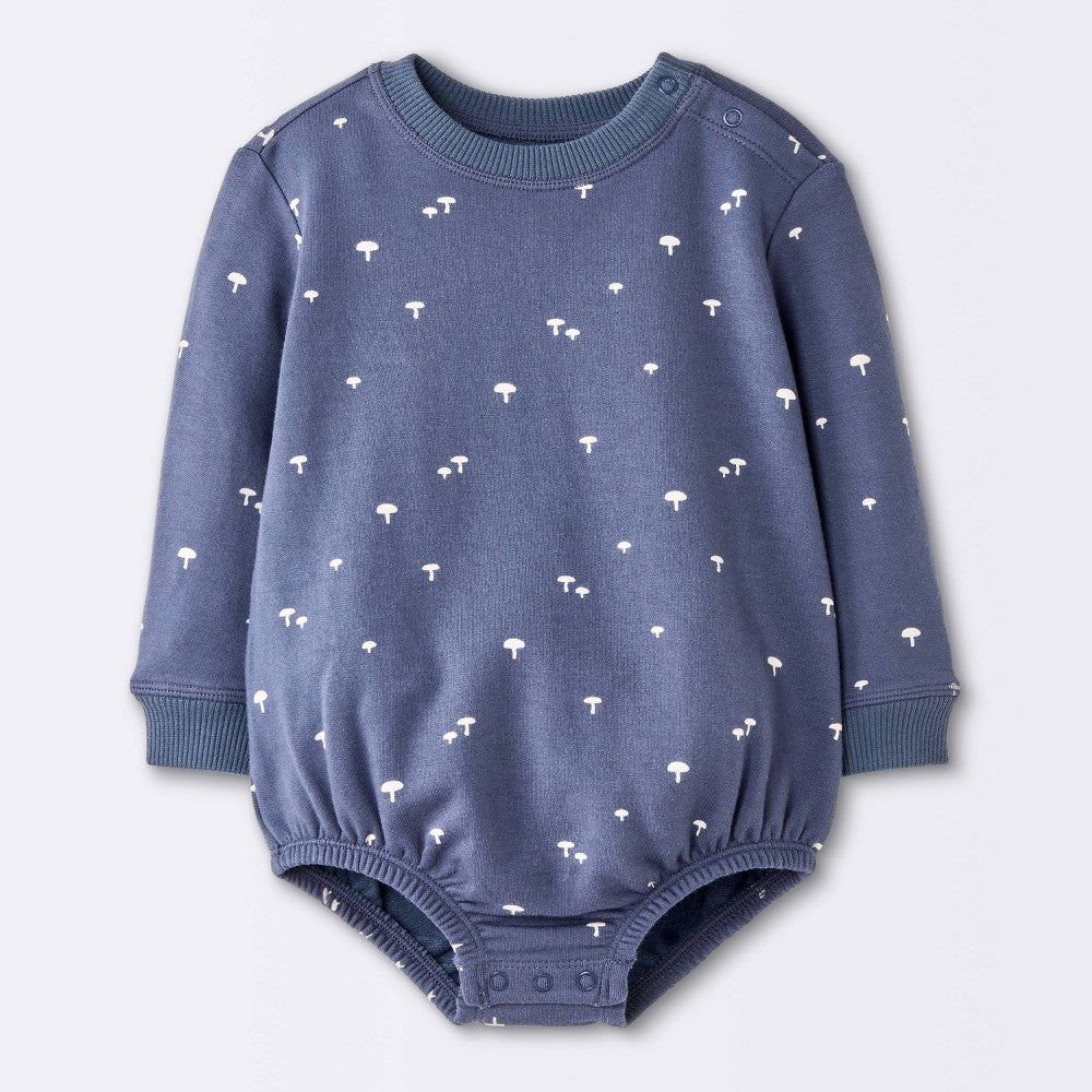 Cloud Island Baby Boys' Navy Blue Mushroom Romper 6-9M