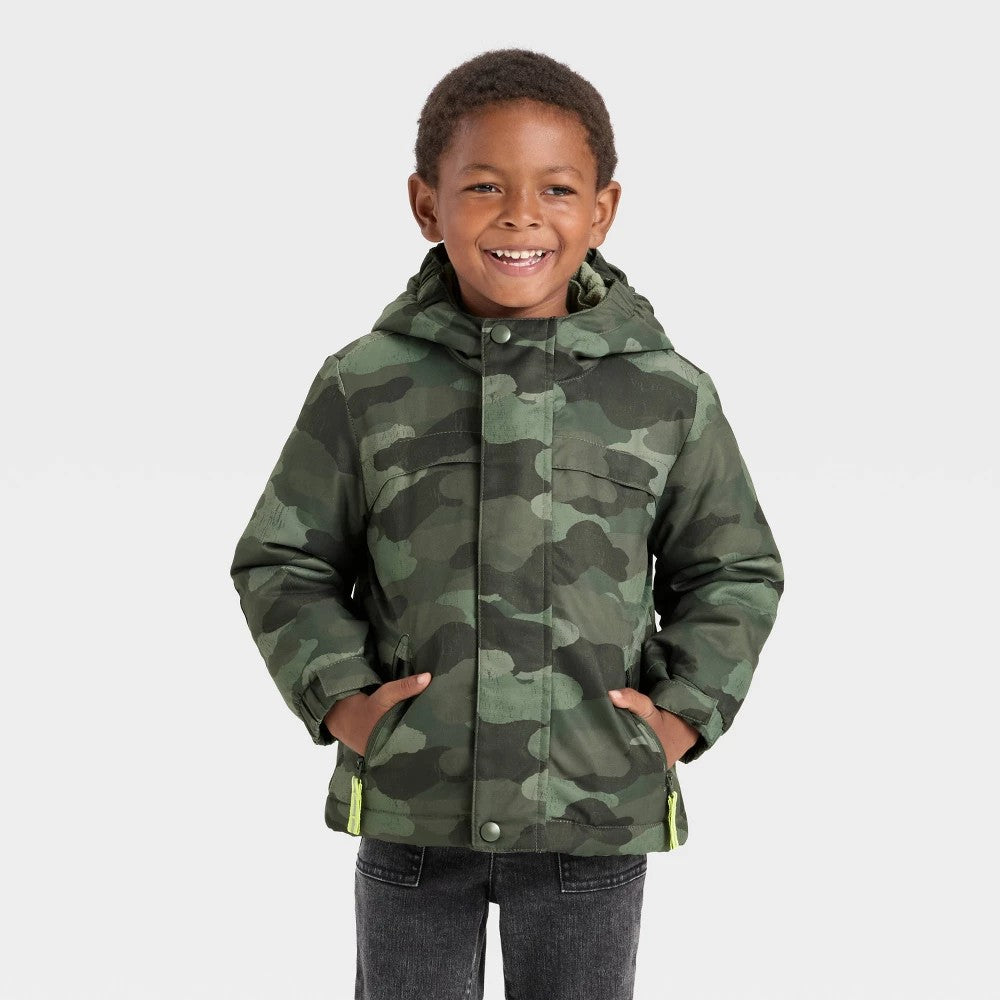 Cat & Jack Toddler Boys' Camo Snowplay Jacket 18M