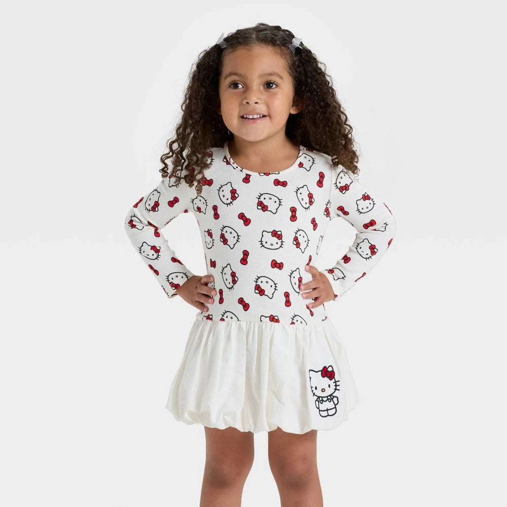 Sanrio Hello Kitty Toddler Dress Ivory Size 5T Girl
