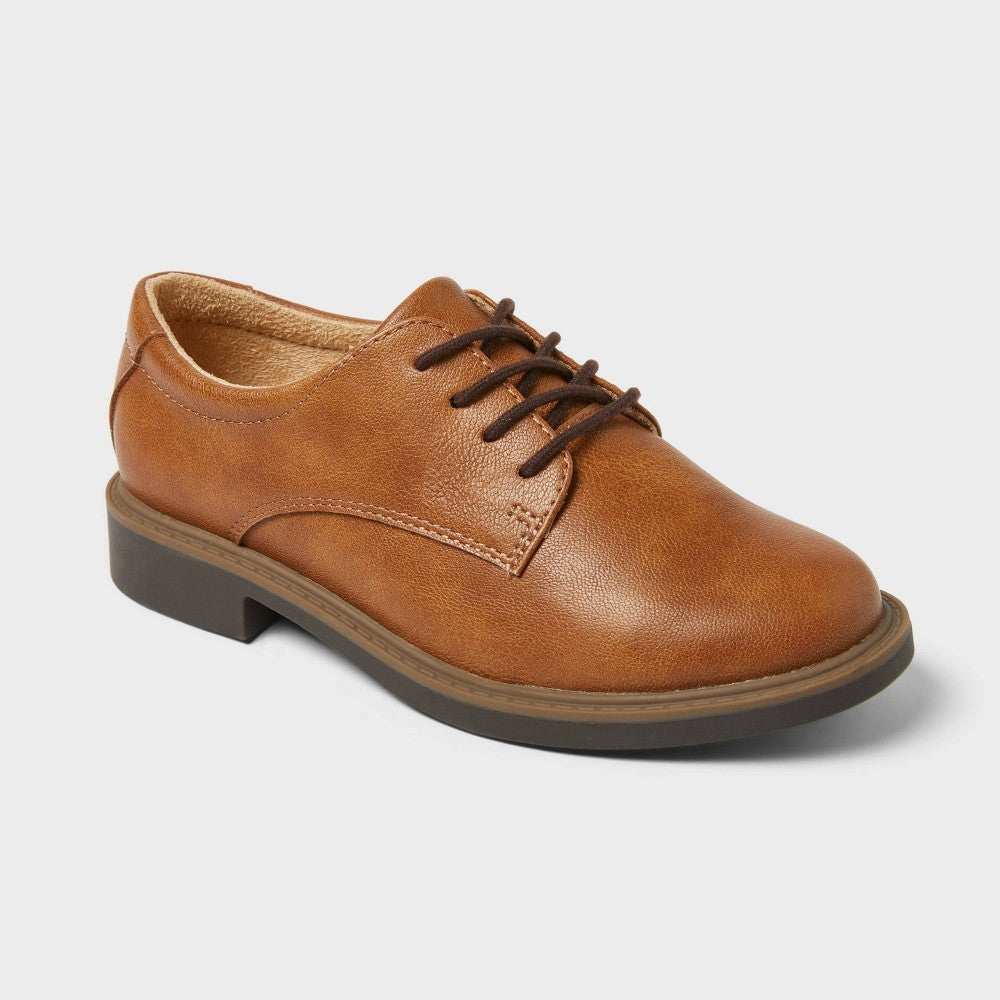 Cat & Jack boys Will Oxford Dress Shoes Size 13 Cognac