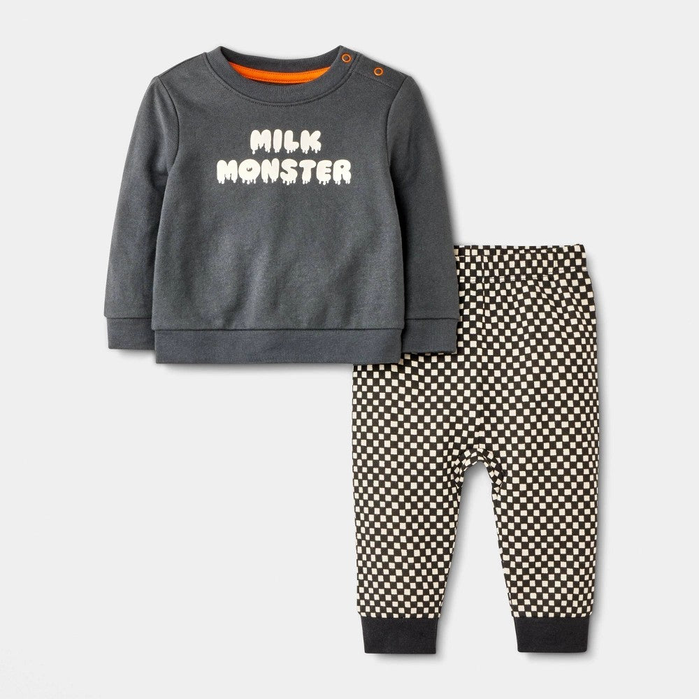 Cat & Jack Baby Halloween Sweatshirt & Jogger Set 18M boys