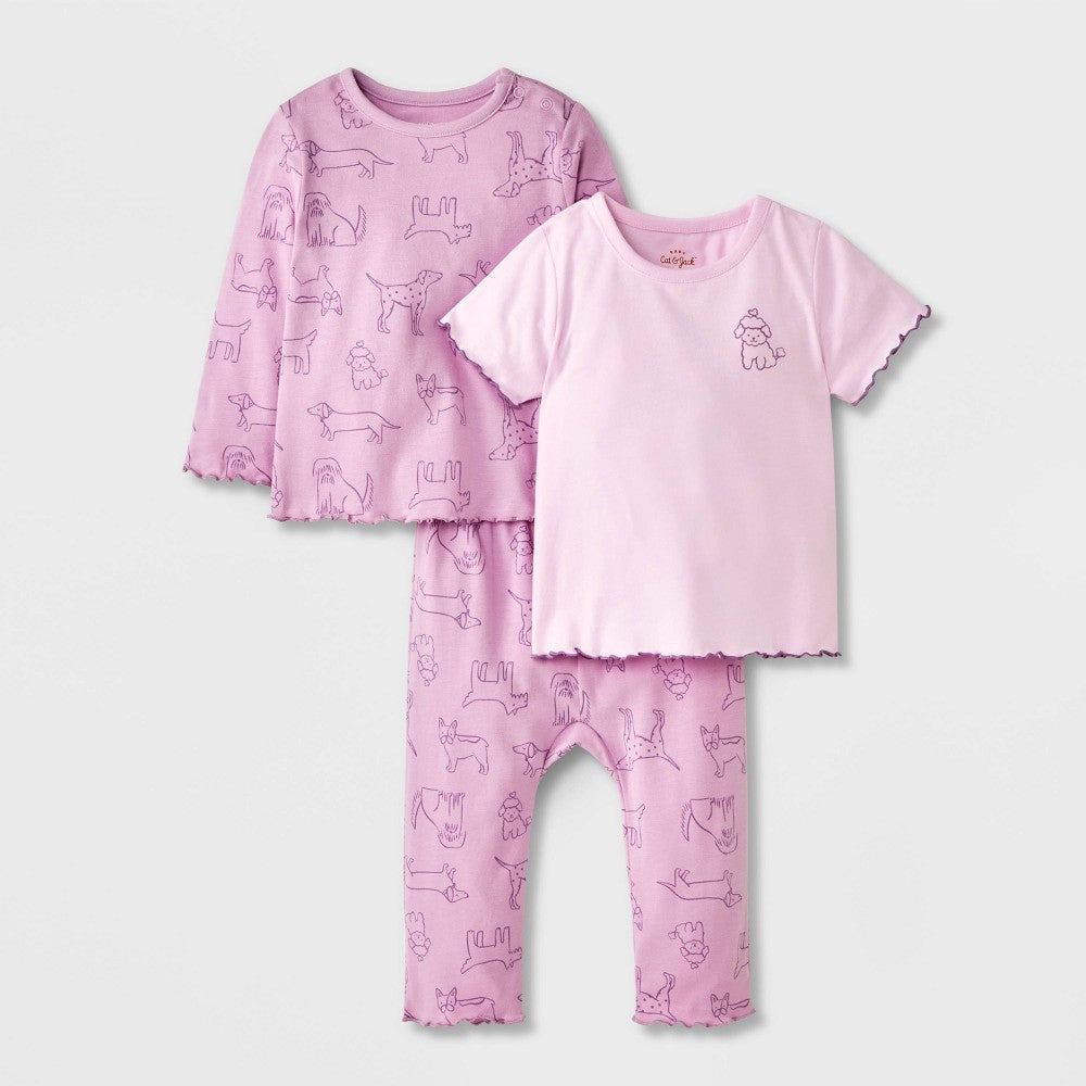 Cat & Jack Baby Girls' 3pc Dog Top & Bottom Set 18M