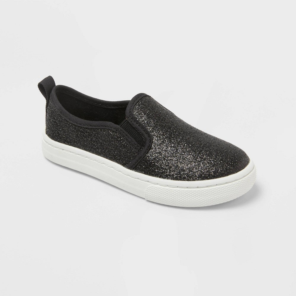 Toddler Yana Slip-on Glitter Sneakers - Cat & Jack Black 6T girl