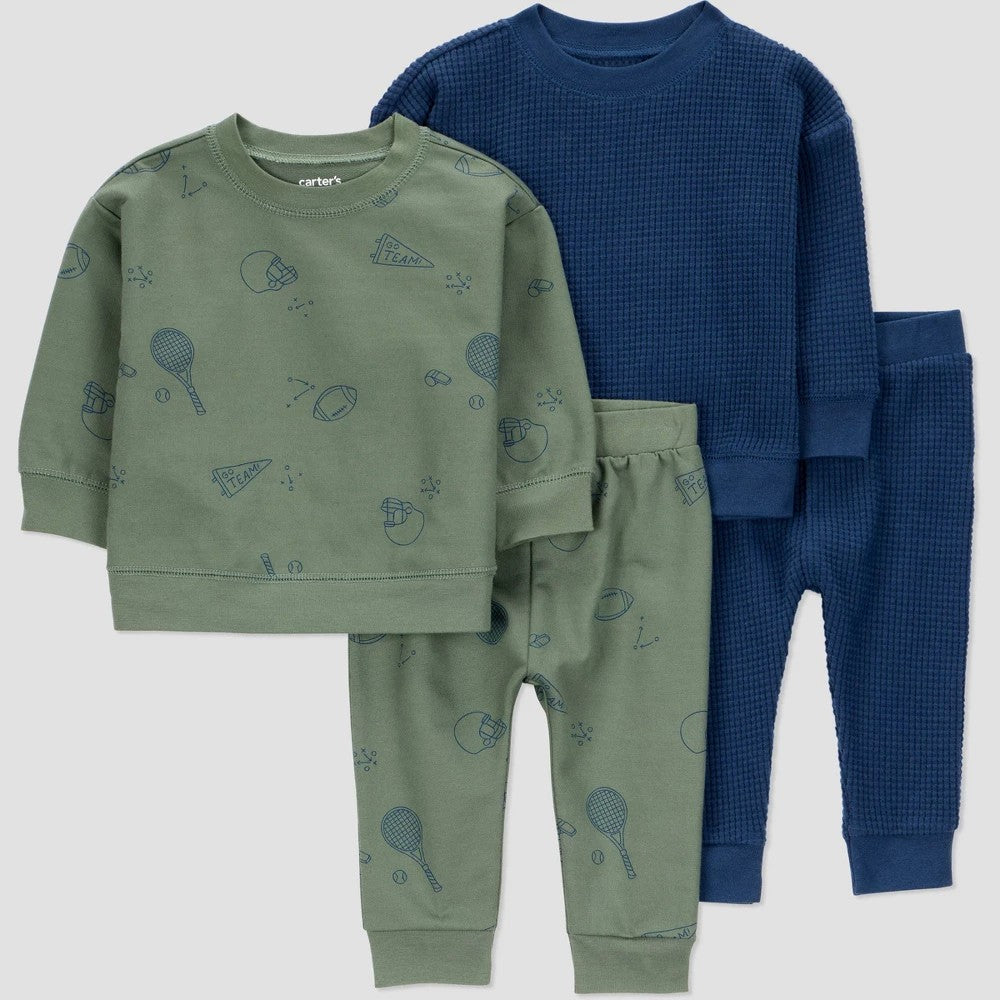 Carter's Baby Boys' 4pc Sports Set - Navy/Green Newborn