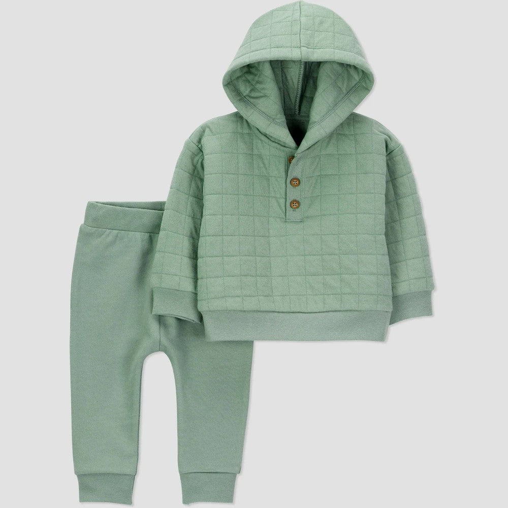 Carter's Quilted Hooded Sweatshirt & Jogger Set, Newborn boys