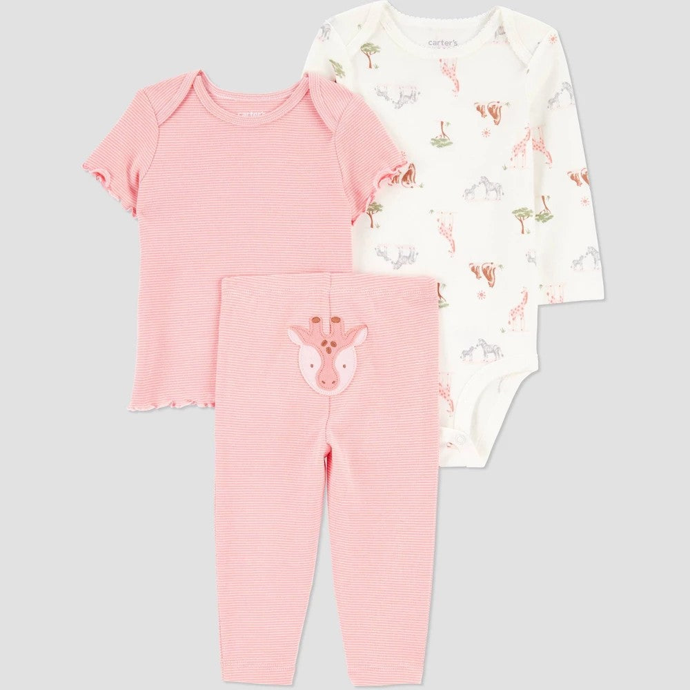 Carter's Girls Newborn 3pc Bodysuit Set