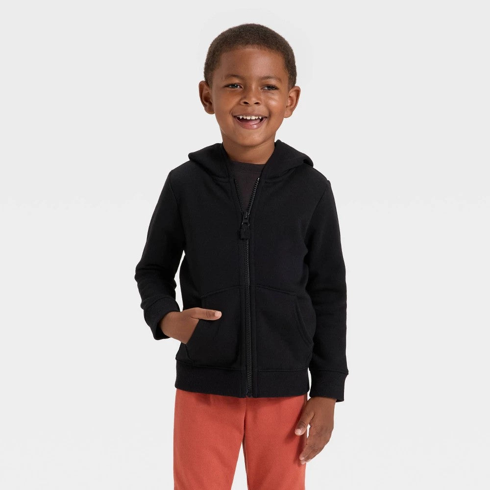 Cat & Jack Toddler Boys' Fleece Zip-Up Hoodie 18M Black