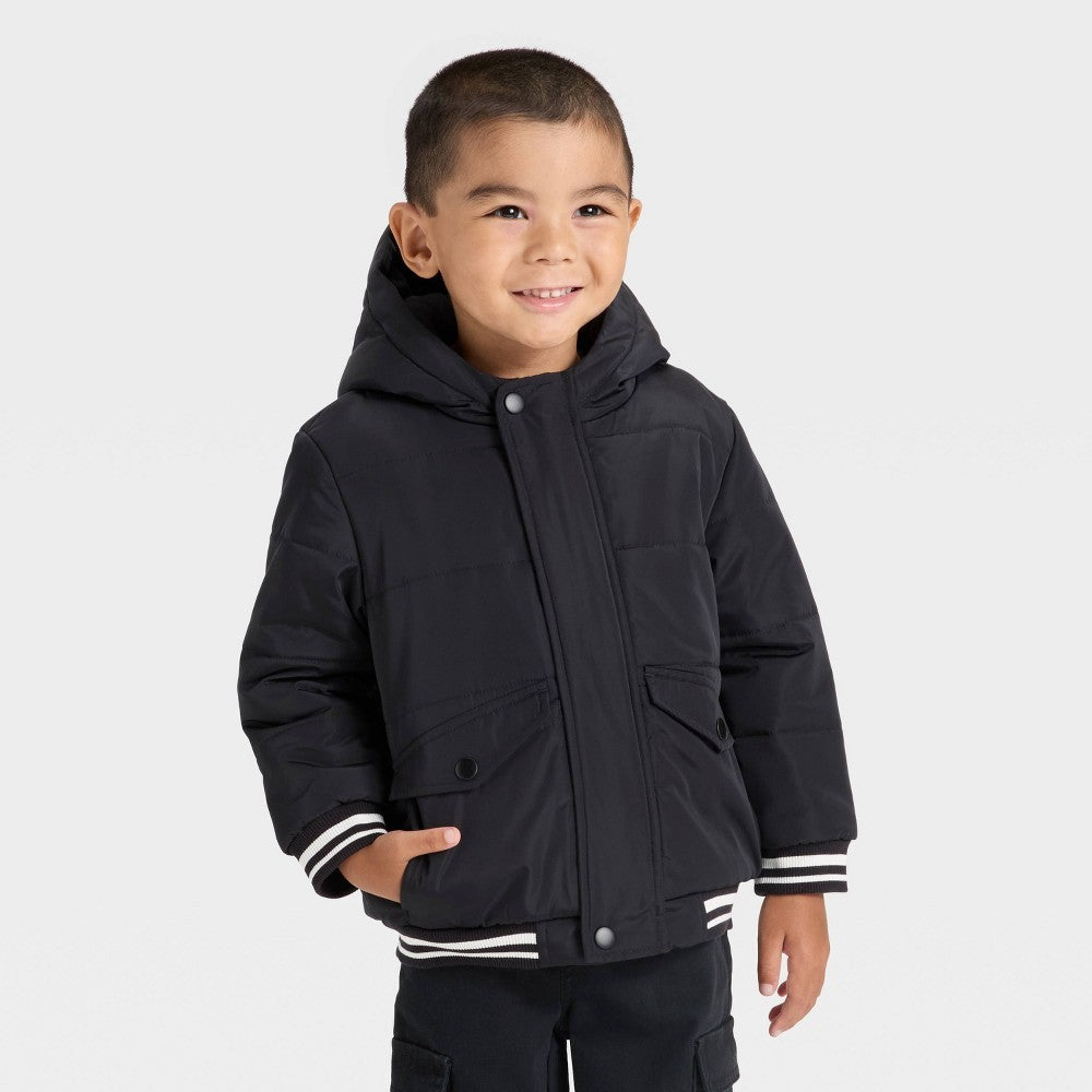 Cat & Jack Toddler Boys' 5T Varsity Striped Puffer Jacket