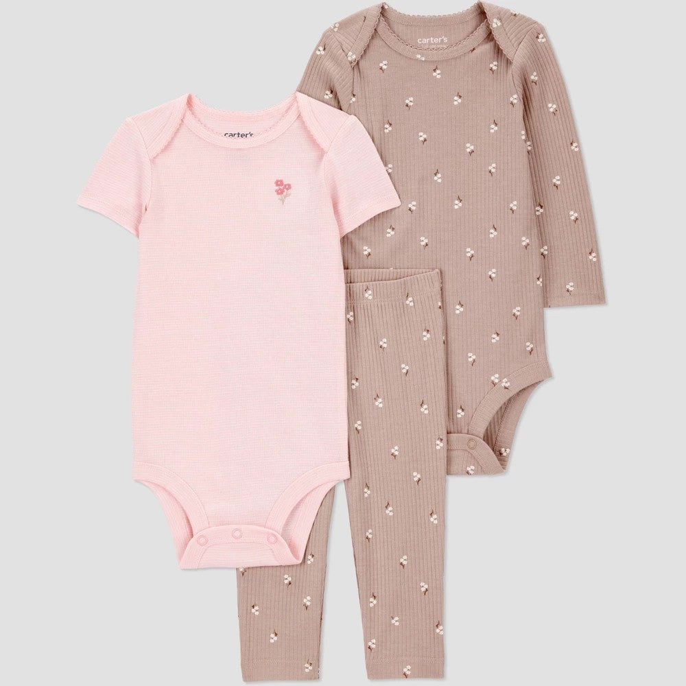 Carter's Just One You Baby Girls' 3pc Floral Set - 3M