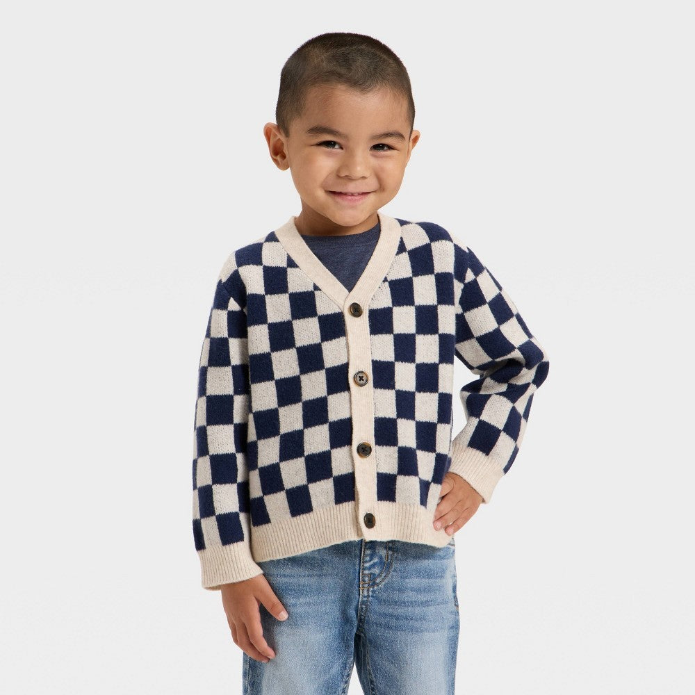 Cat & Jack Toddler Boys' Navy Blue Cardigan Sweater 2T