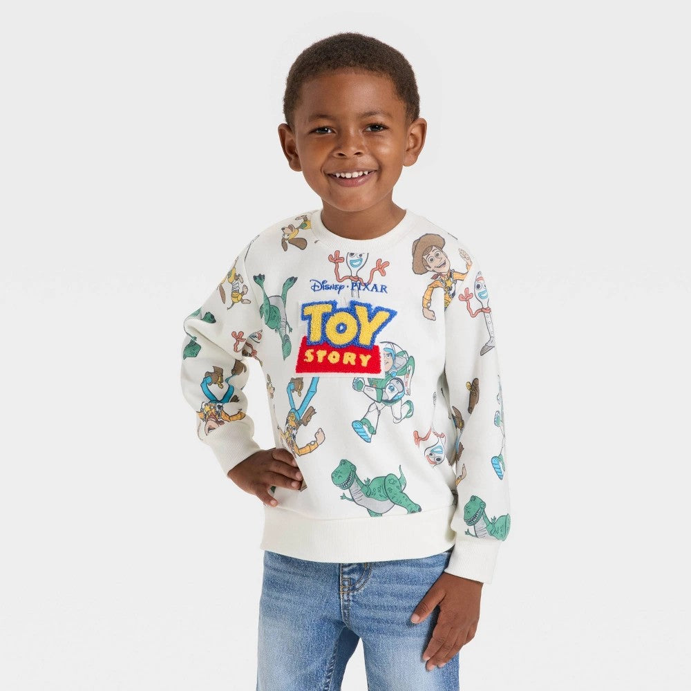Disney Toy Story Toddler Fleece Sweatshirt 3T - Off-White boys