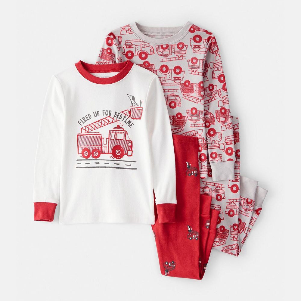 Carter's Toddler Boy 4-Pc Firetruck Pajama Set, 18 Months