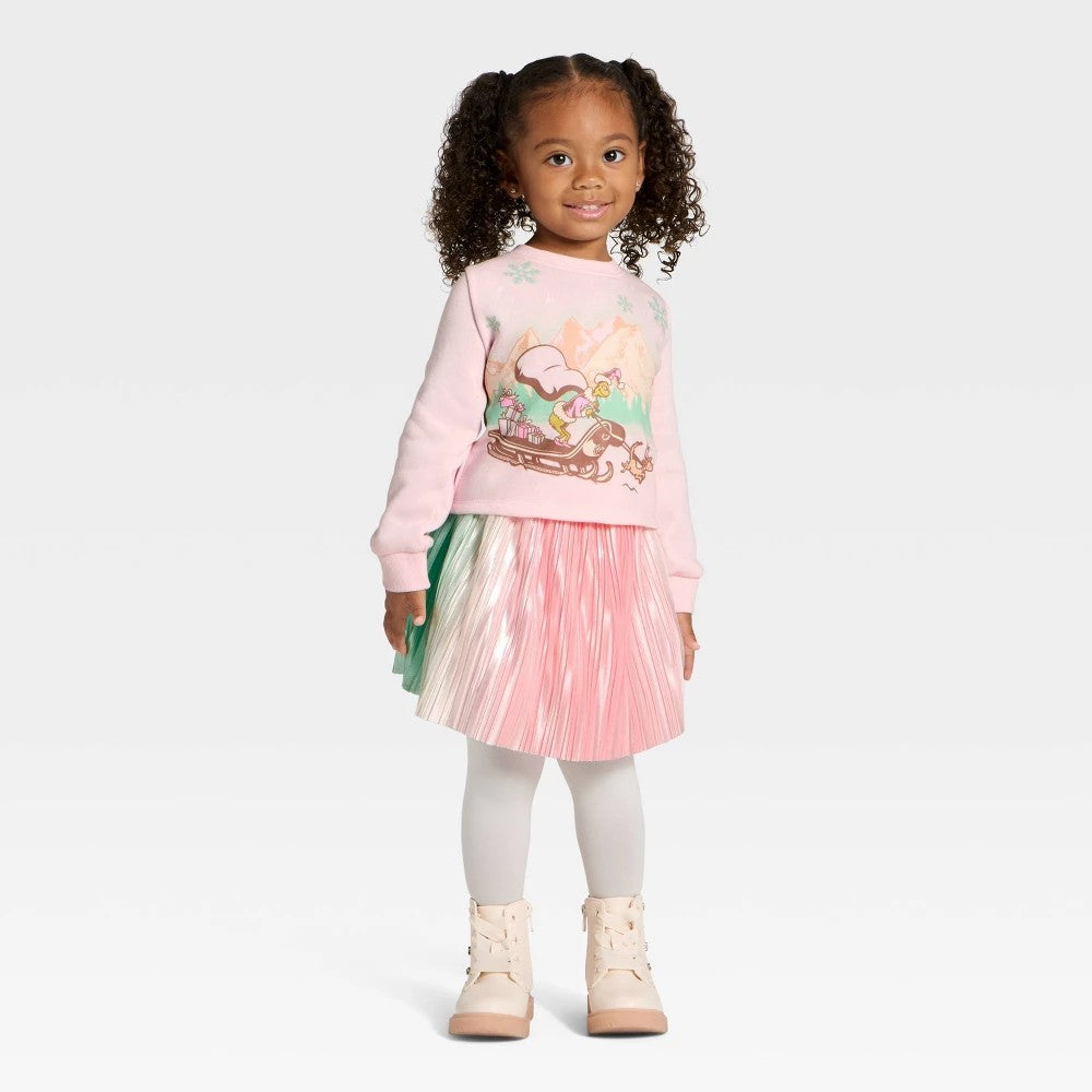 The Grinch Toddler Girls' 2pc Christmas Fleece Set - Pink 2T