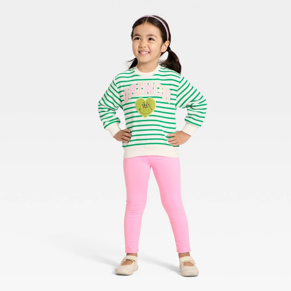 Universal Toddler Girls' 2pc Grinch Christmas Set - Pink/Green 5T