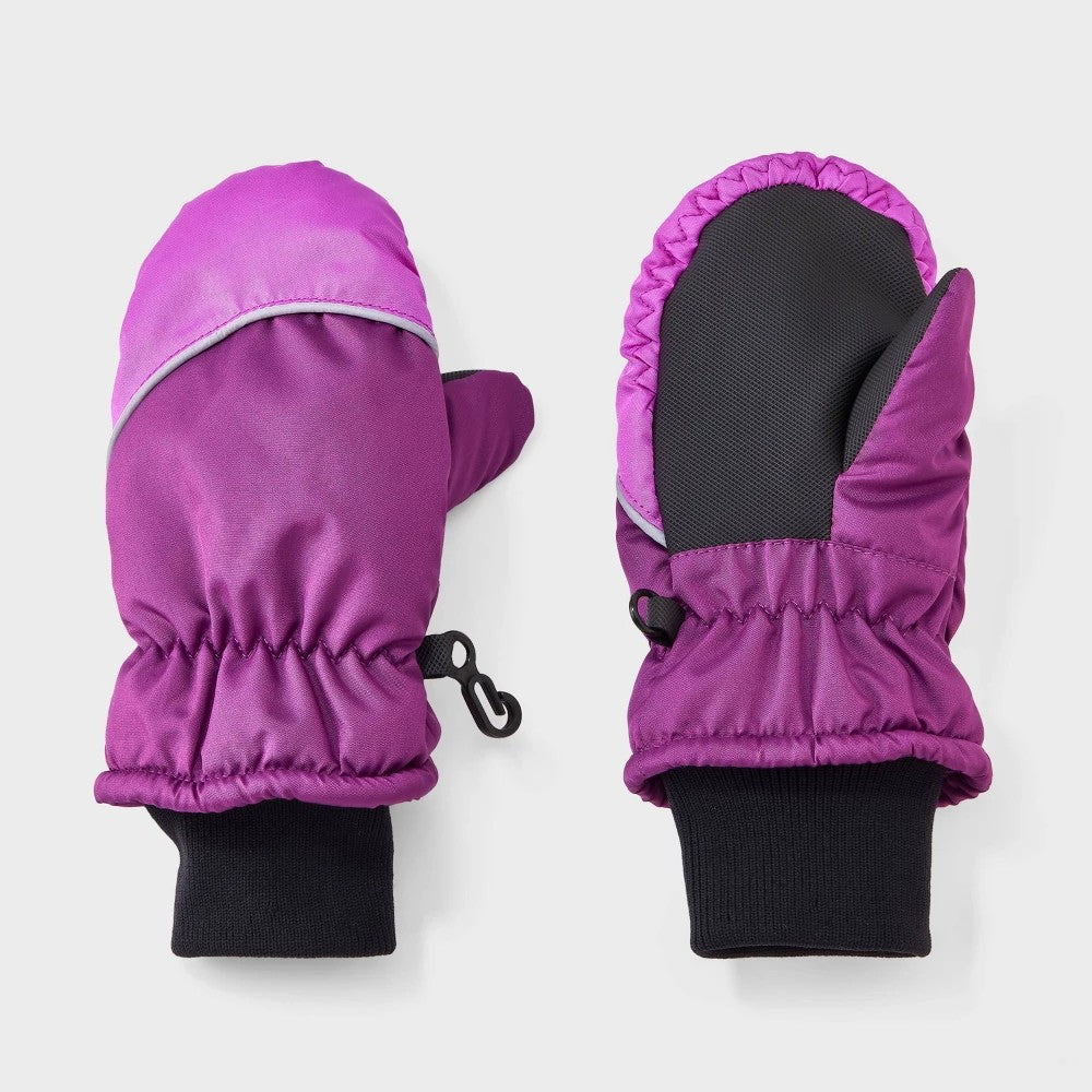 Toddler Girls' Colorblock Snowplay Ski Mittens - Cat & Jack Purple 2T-5T