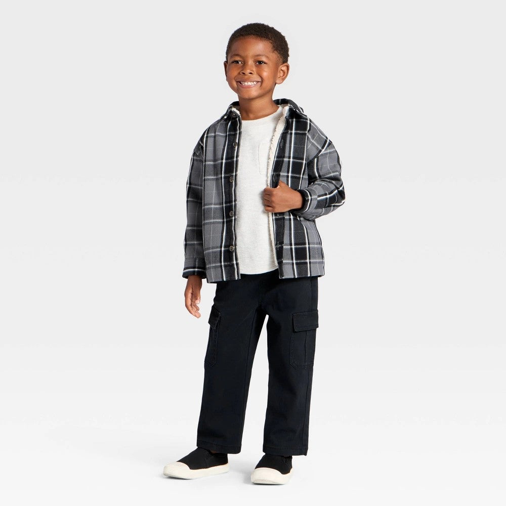 Cat & Jack Toddler Boys' Gray Plaid Jacket Size 12M