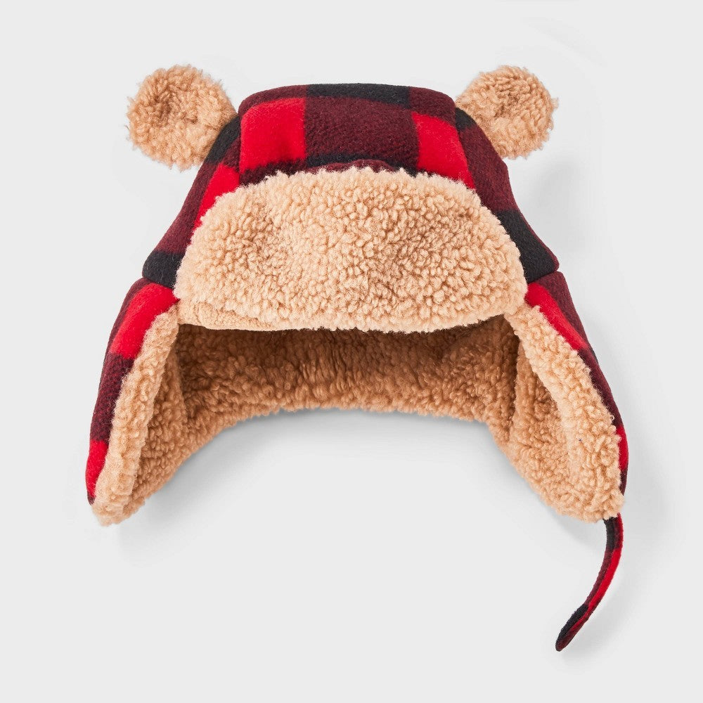 Cat & Jack Toddler Boys' Buffalo Check Trapper Hat 2T-5T