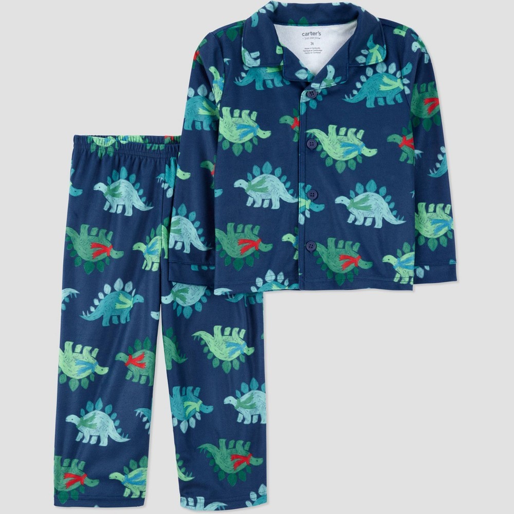 Carter's Toddler Boys' 2pc Navy Christmas Dino Pajama Set 2T