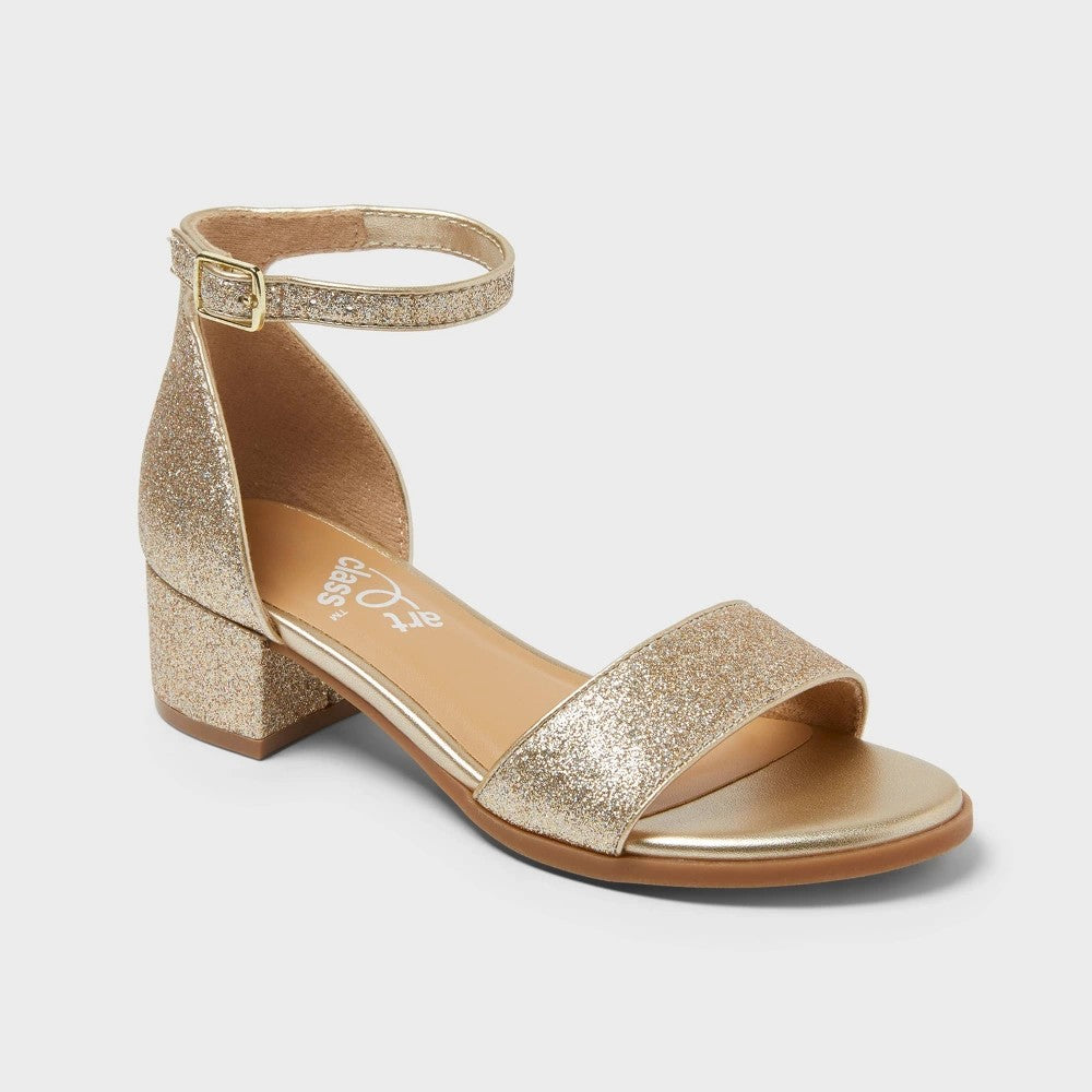 Art Class Kids' Fannie Heeled Sandals Gold Size 1 girl