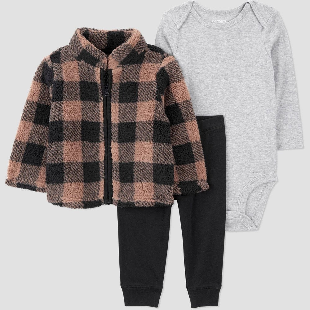 Carter's Just One You Baby Boys' 3pc Plaid Set - Size 3M