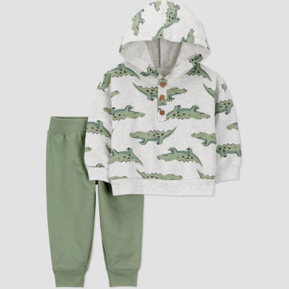 Carter's Baby Boys' 2pc Alligator Hoodie Set - Size 18M