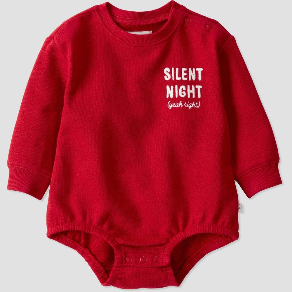 Little Planet Organic Holiday Bubble Romper - Red 3M boys