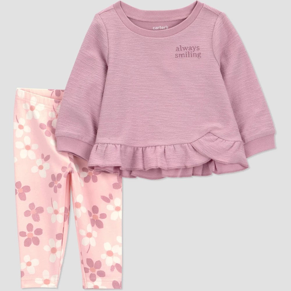 Carter's Baby Girls' 2pc Sweatshirt and Leggings Set - 9M