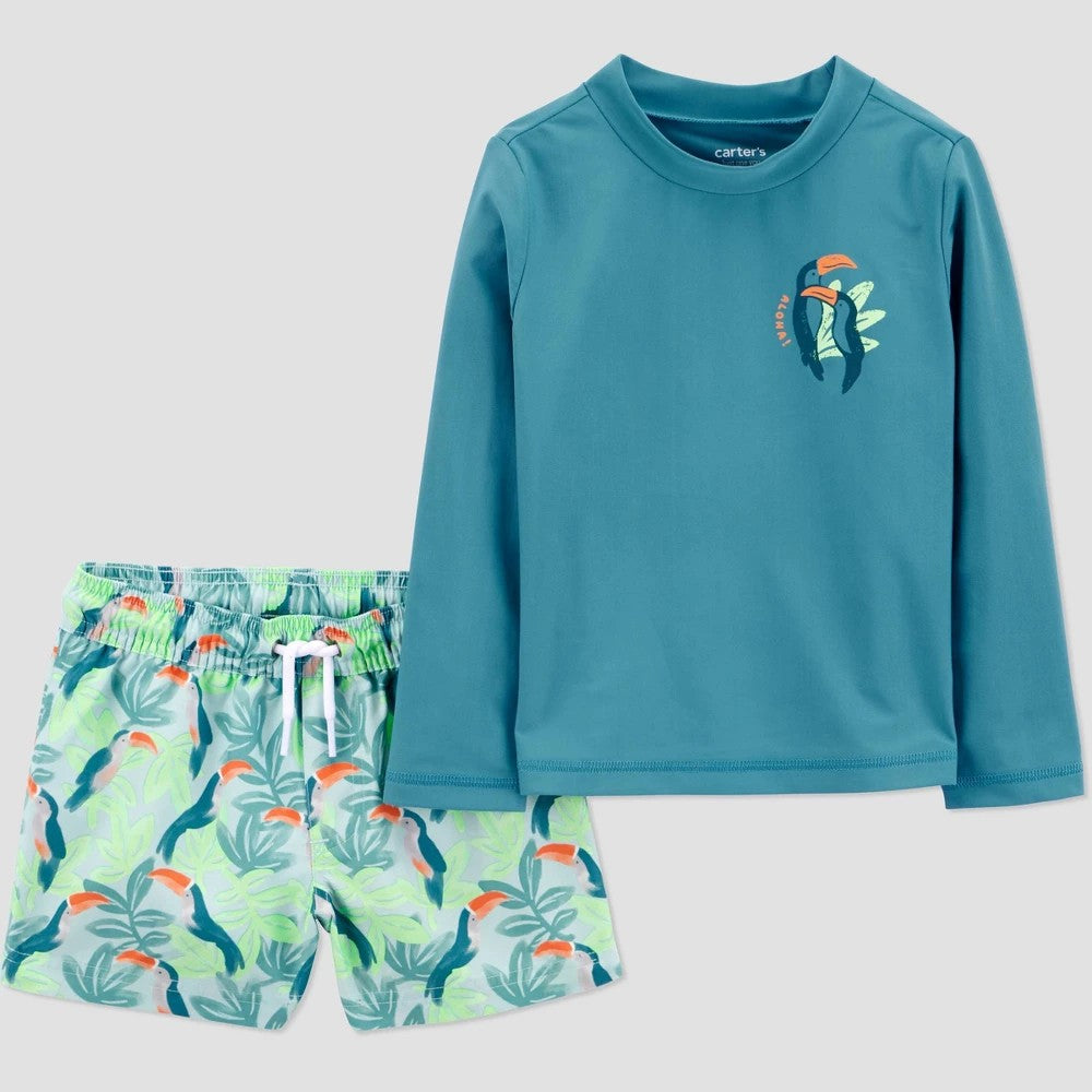 Carter's Toddler Boys' 2PC Tropical Rash Guard Set - 18M