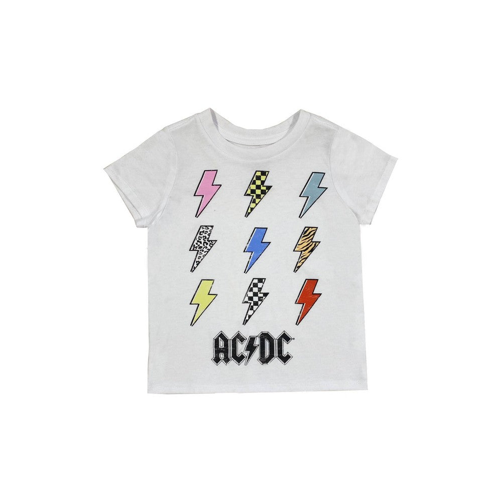 AC/DC Toddler girl Lightning Bolt T-Shirt White 12M