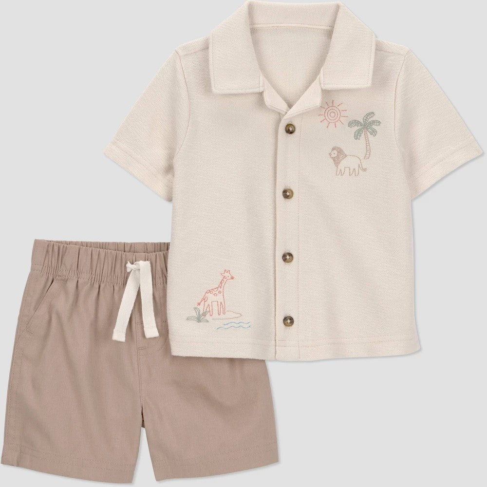 Carter's Baby Boys' 2pc Safari Shirt and Shorts Set - 18M