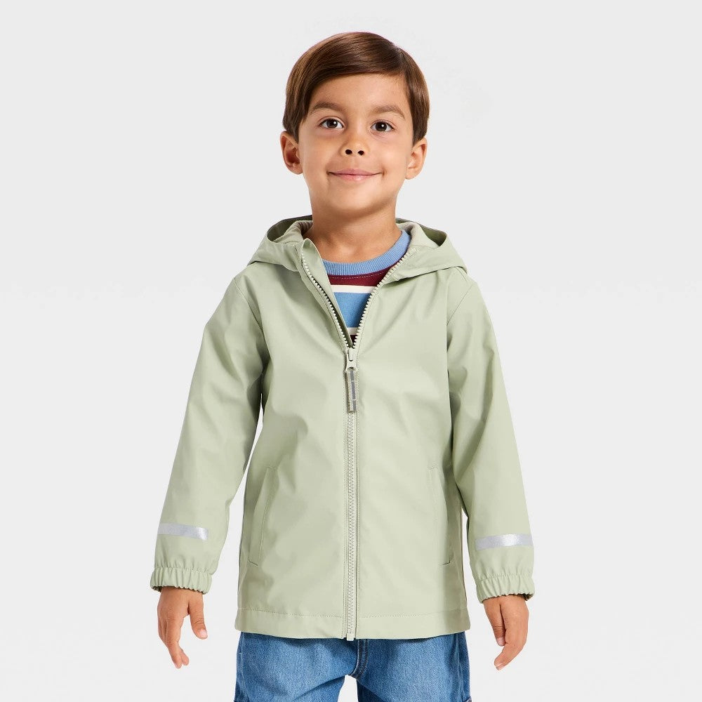 Cat & Jack Toddler Boys' Rain Jacket Olive Green Size 18M