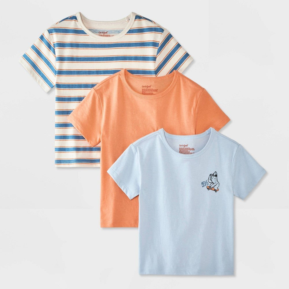 Cat & Jack Toddler Boys' 3pk Short Sleeve T-Shirt Size 3T
