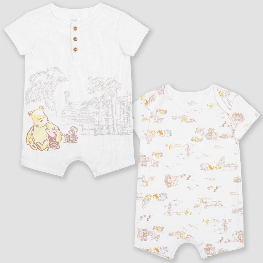Disney Winnie the Pooh Romper Beige 12M, 2-Pack