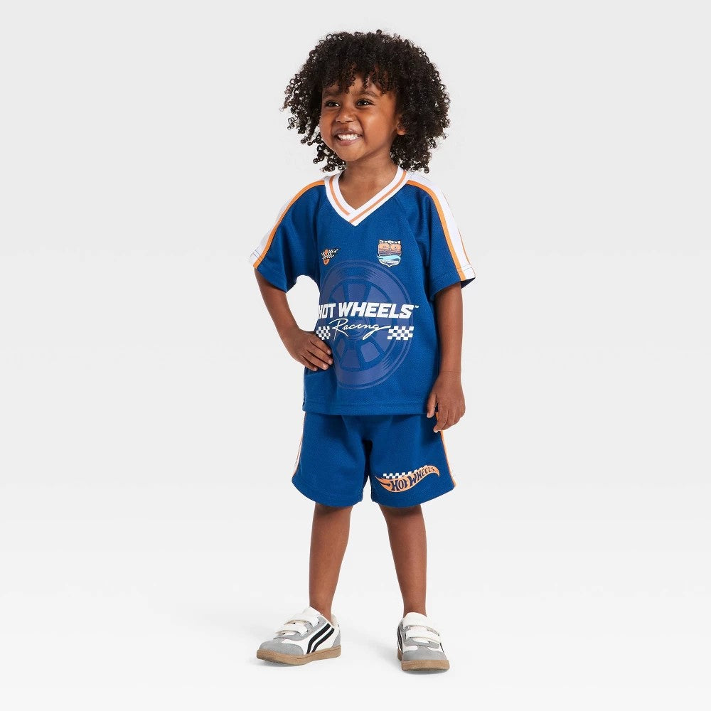 Hot Wheels Toddler Boys' 2pc Jersey Shirt & Shorts Set 18M