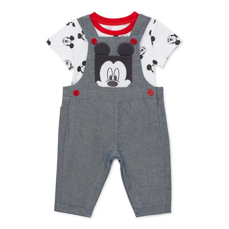 Mickey Mouse Baby Boy T-Shirt and Overall Set 2-Piece 12M